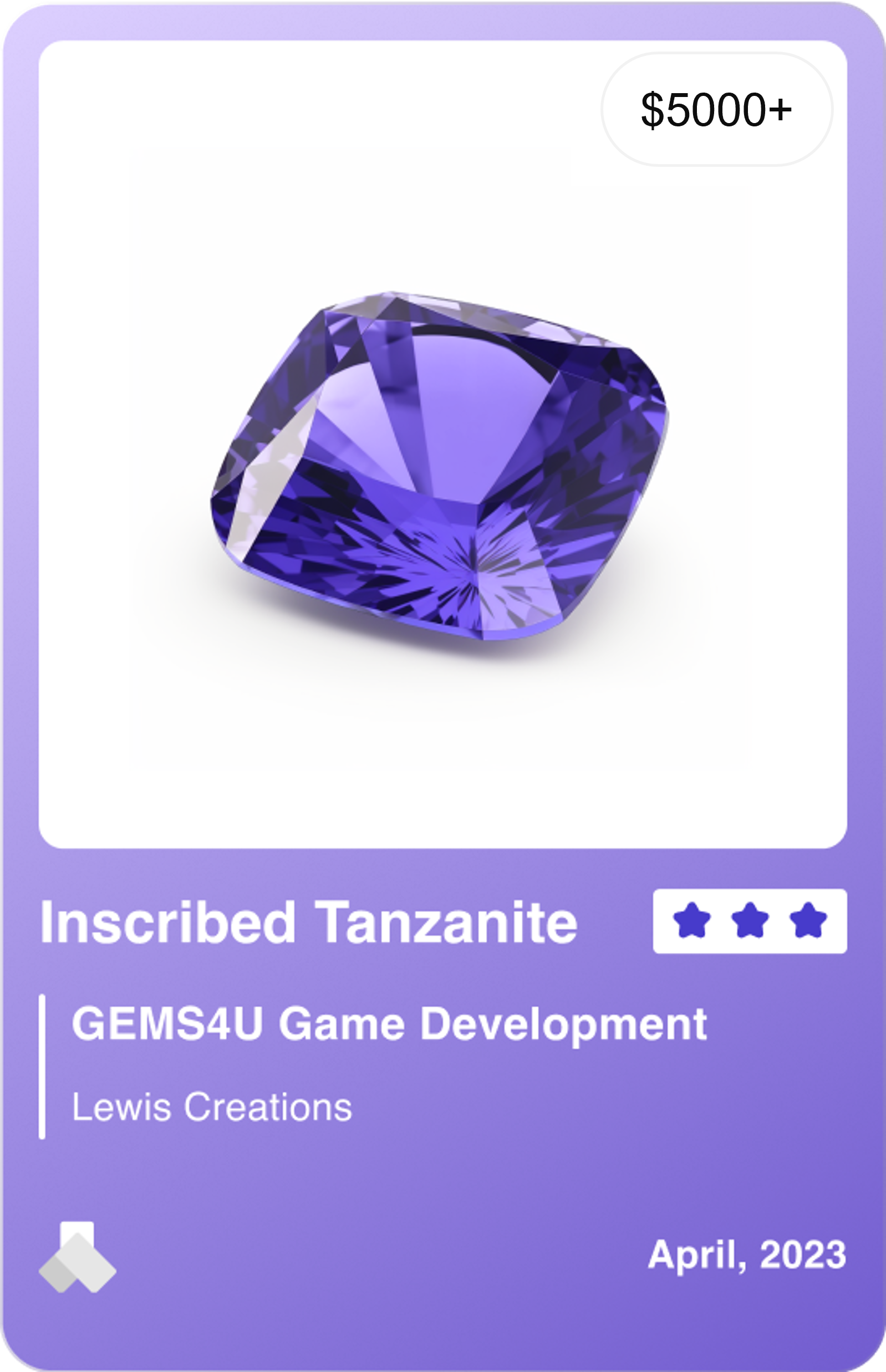 Inscribed Tanzanite